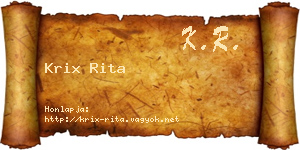 Krix Rita névjegykártya