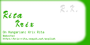 rita krix business card